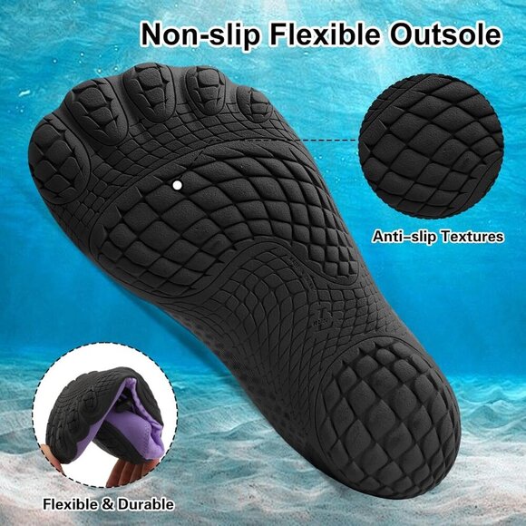Water Shoes Women Men Barefoot Wide Toe Minimalist for Beach Pool Lake Hiking - Picture 6 of 7